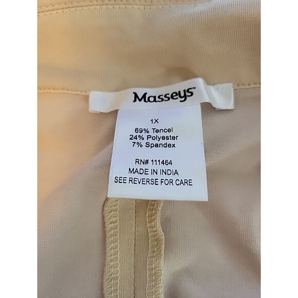 Masseys Flounce Neck Anorak Khaki LS Lightweight Tie Front Jacket Womens Plus 1X - Picture 11 of 11